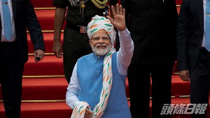 莫迪在獨立日演說，矢言印度將於25年內成為發達國家。路透社圖片