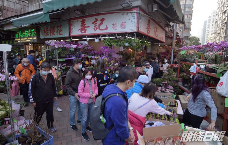 花墟買花市民要在人群穿插。