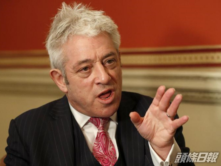 英國下議院前議長白高漢(John Bercow)。美聯社圖片