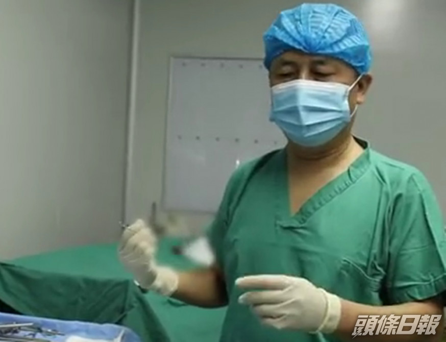 被夾著的水蛭一直在扭動。微博影片截圖