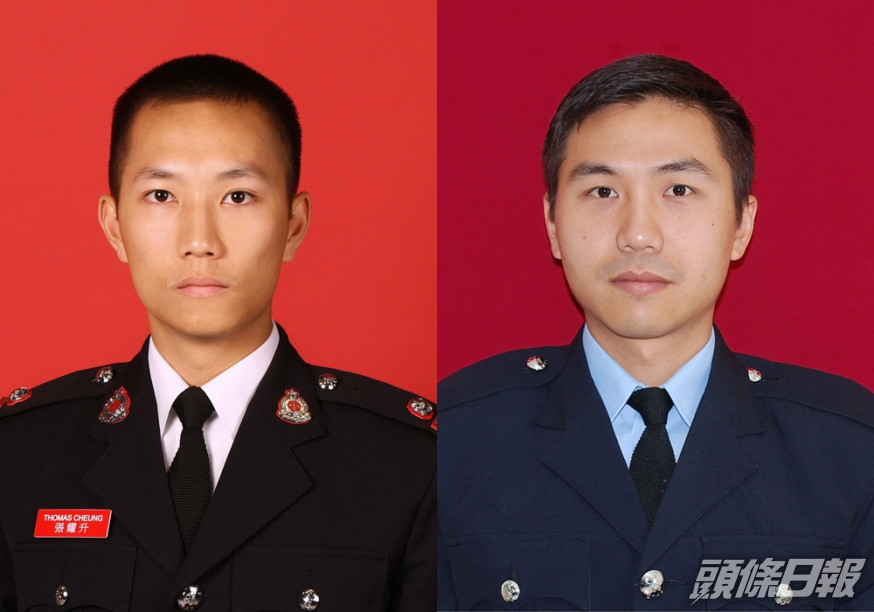 2名殉職消防員，包括高級消防隊長張耀升及消防隊目許志傑。 資料圖片