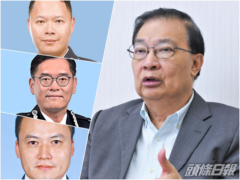 美國公布制裁6人,包括譚耀宗、蔡展鵬(左上)、簡啟恩及江學禮。