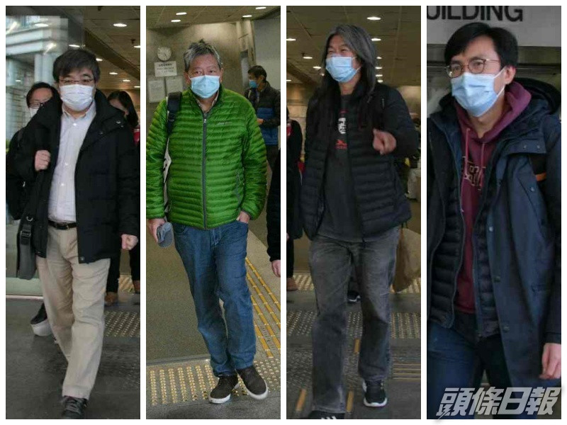 左起麥德正、李卓人、梁國雄及吳文遠