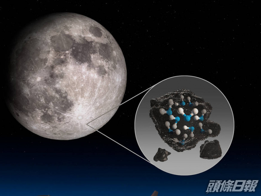 NASA證實月球向太陽授照面發現水。NASA圖片