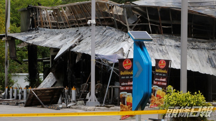 泰國南部接連有便利店遭襲擊損毀，至少7人受傷。路透社圖片