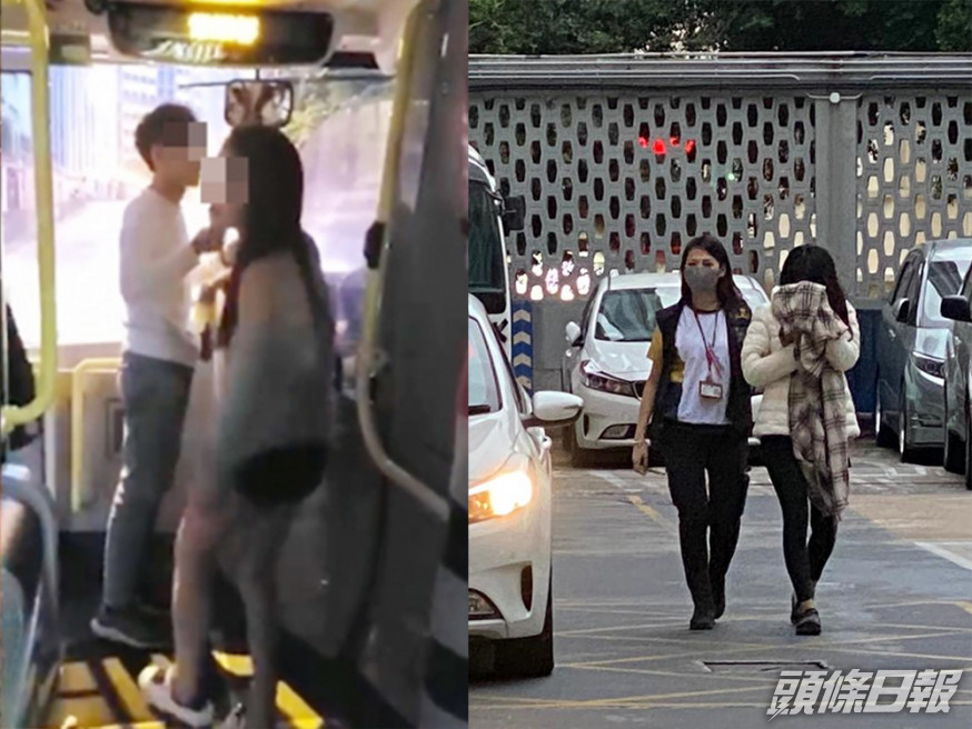 警方拘捕該名涉案女子。網上影片截圖
