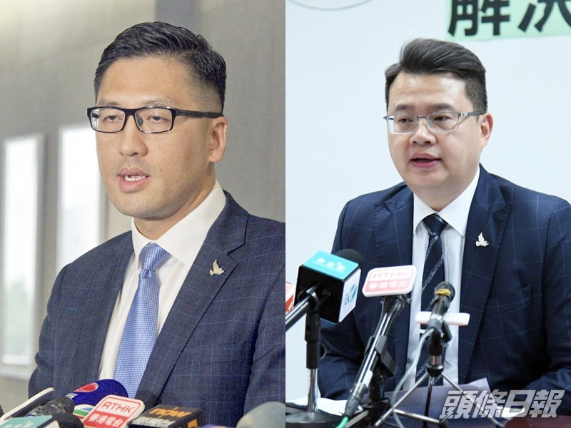 林卓廷(左)及尹兆堅(右)在獄中寫信予子女。資料圖片
