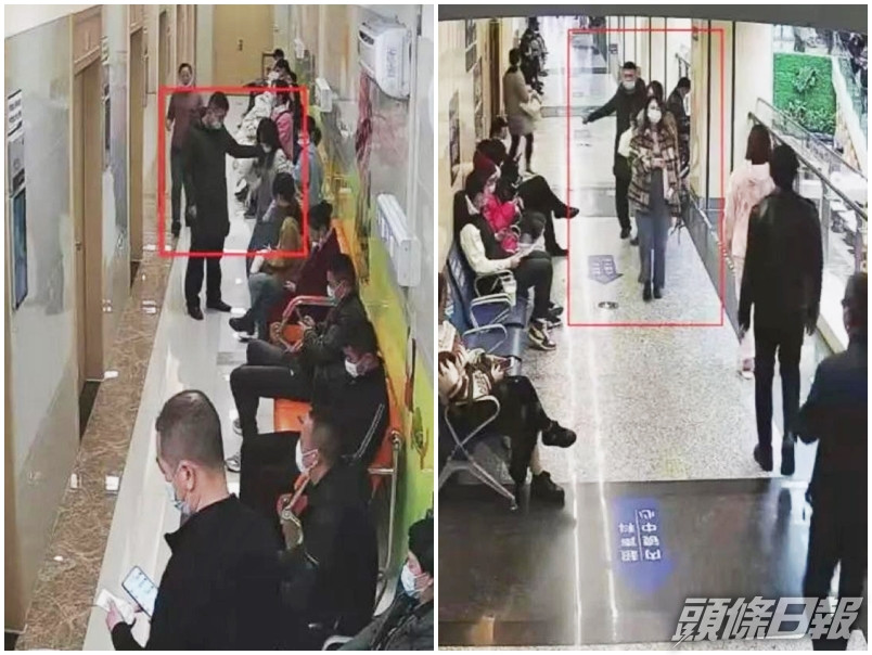 男警陪女犯人到醫院體檢,竟意外碰見獨自前往醫院產檢的妻子。網圖