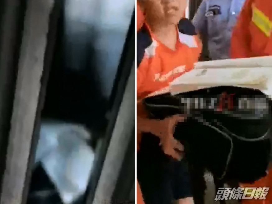 福州一名男童被困電梯期間,竟冷靜地做功課。影片截圖