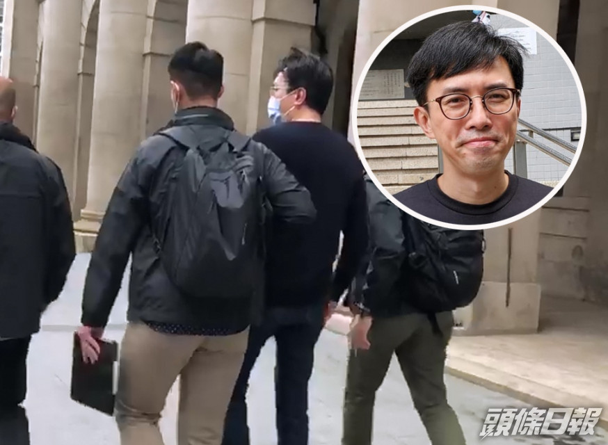 吳文遠終院外被警員帶走。 影片截圖及資料圖片