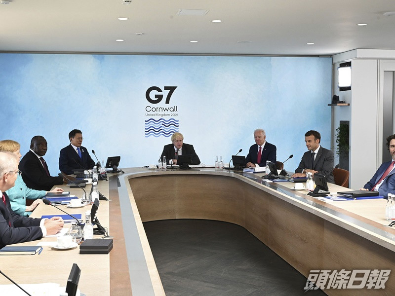 七國集團峰會繼續在英國康沃爾進行第二日會議。AP