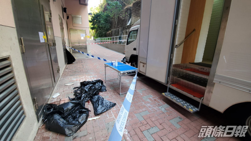 現場遺下血跡。林思明攝