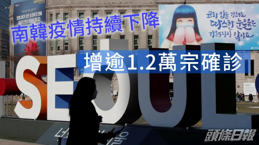 南韓新冠疫情持續回落。AP