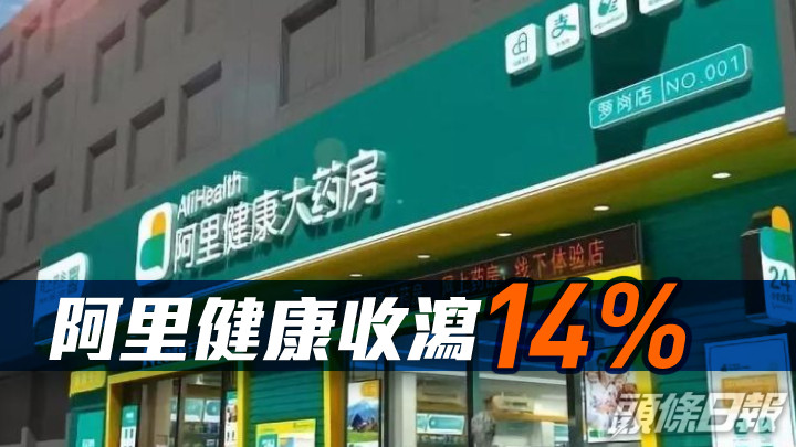 全日收市|阿里健康收瀉14% 分析:弱勢中揀國際銀行股