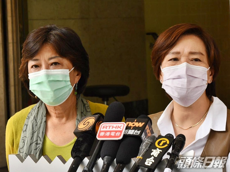 立法會福利事務委員會主席蔣麗芸(左)及立法會教育事務委員會主席梁美芬(右)。