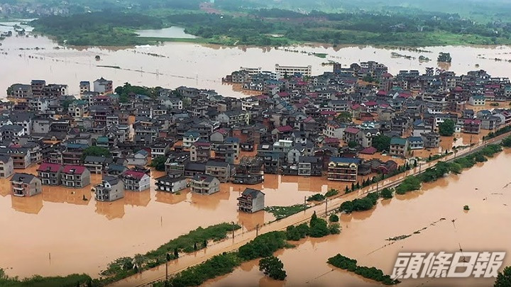 江西沙溪古鎮上周發生洪災。網上圖片