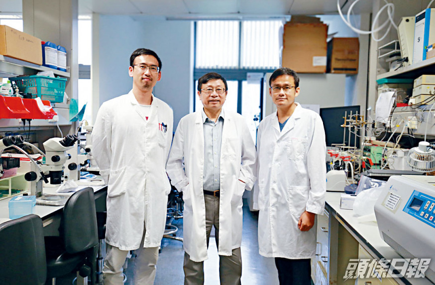 駱江云(左起)、黃聿及王力的團隊,獲得一九年度高等學校科學研究優秀成果獎(科學技術)自然科學獎一等獎。