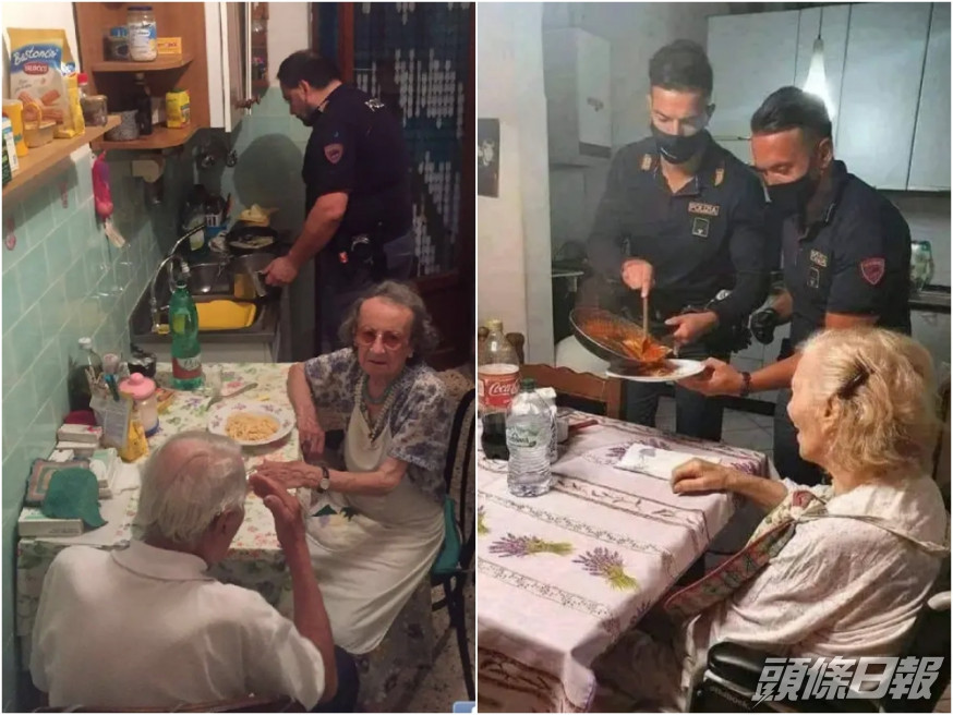 意大利警員不時登門為年長者煮食。