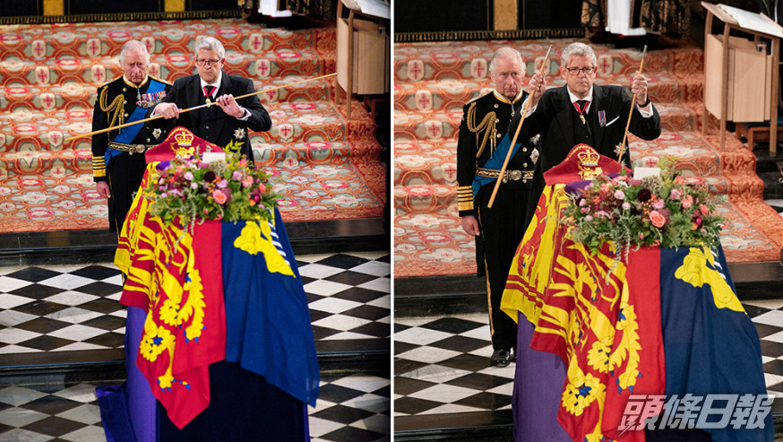 英女皇伊利沙伯二世國葬，首度公開「斷杖」儀式。路透社