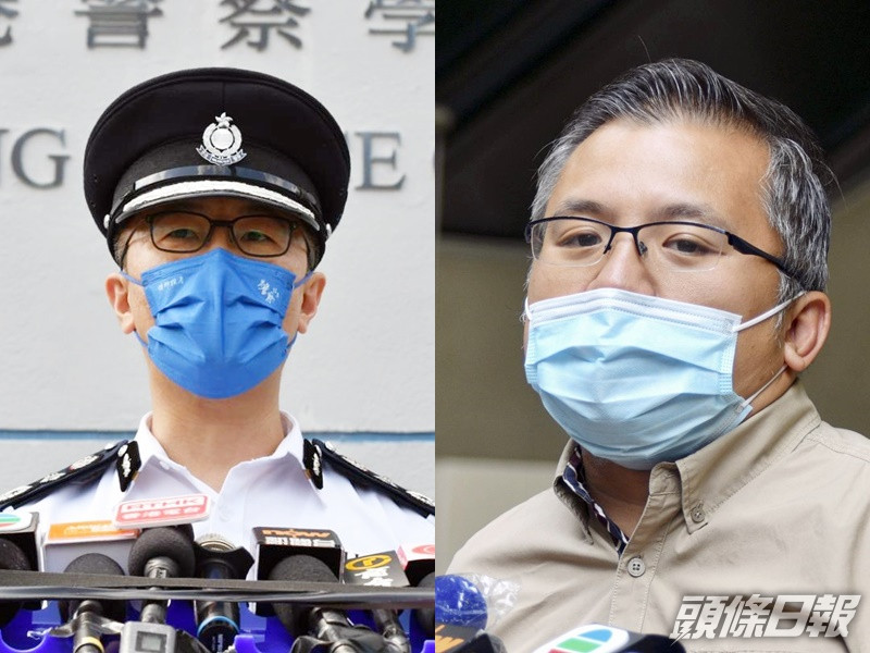 蕭澤頤(左)與記協主席陳朗昇(右)。