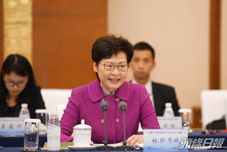 林鄭月娥稱社會動亂期間「黑暴」行為傷害內地同胞感情。政府新聞處圖片