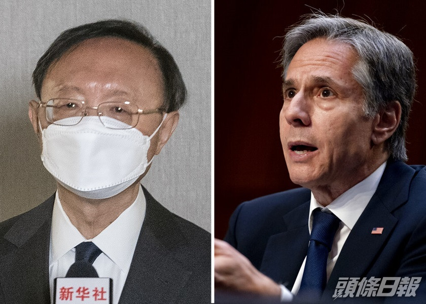 楊潔篪(左)與布林肯(右)通電話,期間談到多項議題。新華社、AP資料圖片