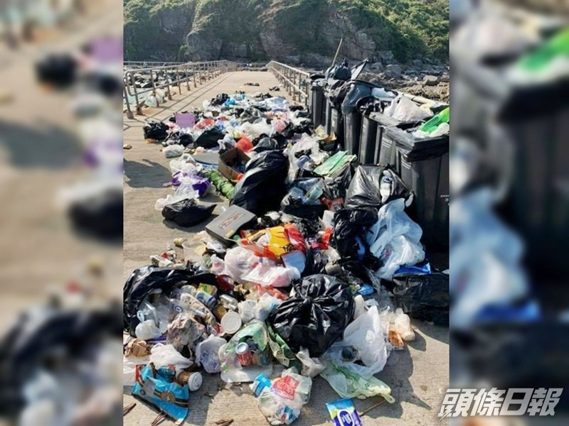 東龍島碼頭滿地垃圾,情況令人髮指。網民Vivian Chow圖片
