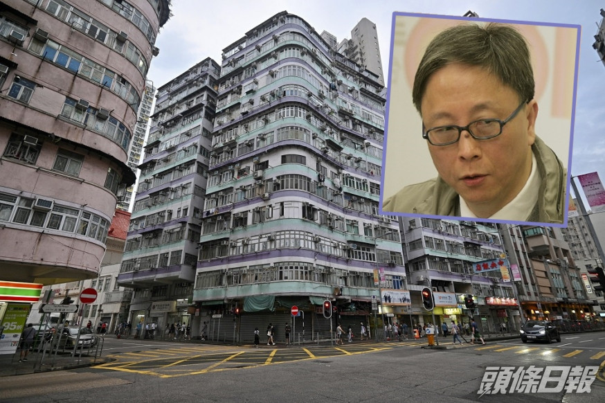 新確診的43歲地盤工住在深水埗東廬大樓。小圖為何栢良。資料圖片