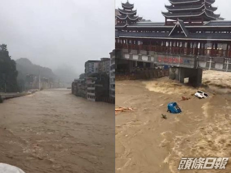 湖北建始洪災,逾16萬人受災5死1失蹤。(網圖)