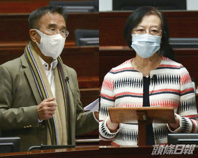 田北辰(左);陳肇始(右)。 資料圖片