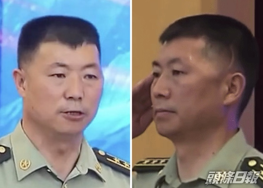 去年在中印邊境衝突中受傷的解放軍團長祈發寶傷癒後首度露面,左額傷痕清晰可見。網圖