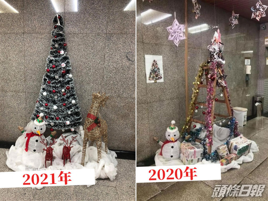 低成本制作的聖誕樹今年再次強勢回歸。網上圖片