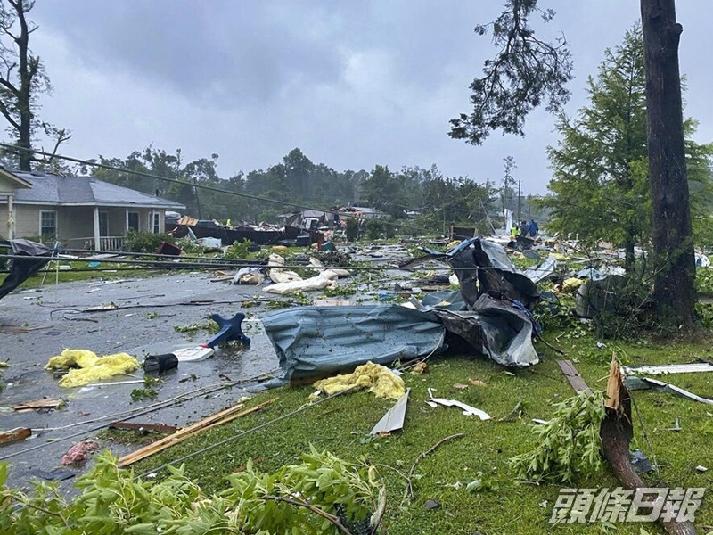 美國南部亞拉巴馬州遭受暴風雨侵襲。AP圖片