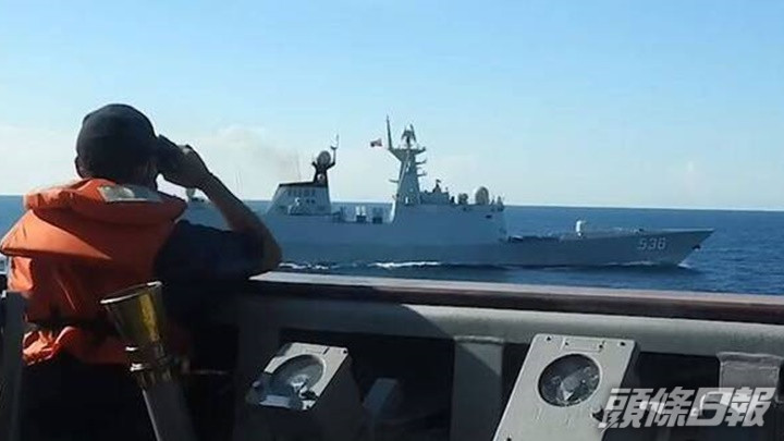 蔡英文發布台灣軍方早前監控解放軍演習艦隻片段。蔡英文facebook圖片