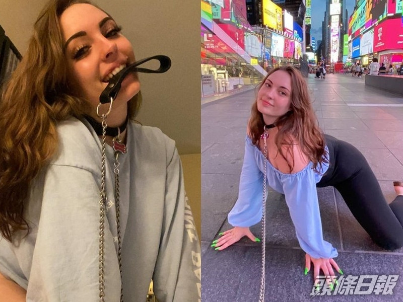 美國21歲女子全職扮狗,月入數十萬。(網圖)
