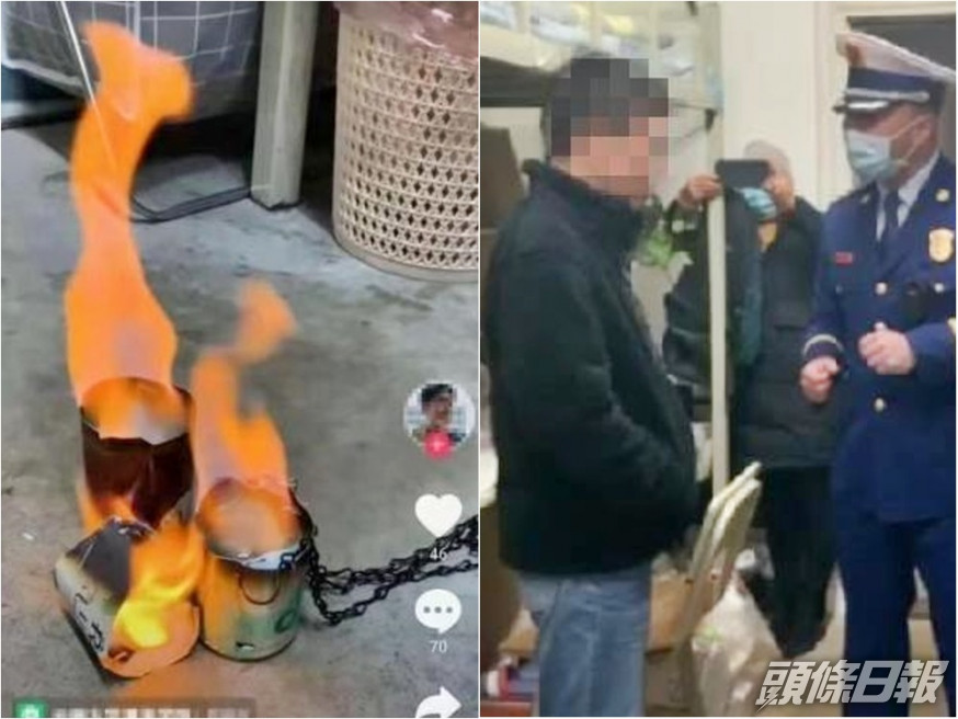 雲南一名大學生於宿舍生火取暖,結果被消防員上門訓斥。網圖