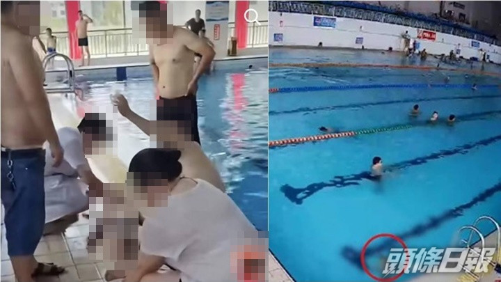 湖南一名男童在泳池遇溺卻未被即時發現，結果不幸身亡。網上圖片
