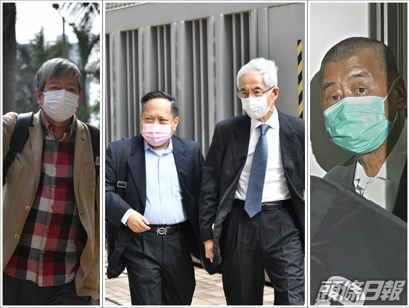 由左至右:李卓人、何俊仁、李柱銘及黎智英