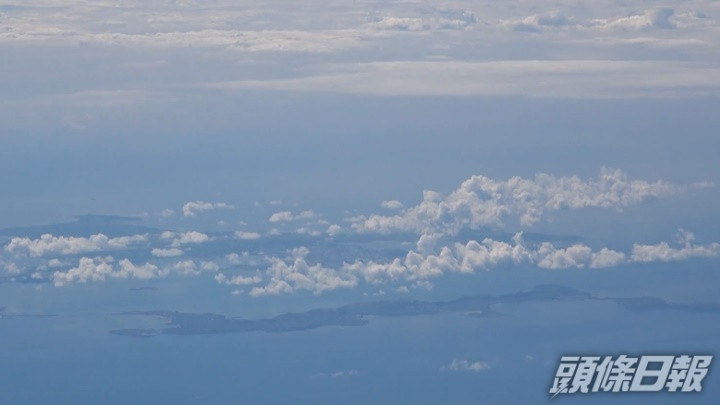 東部戰區演習期間飛行員俯瞰澎湖。網上影片截圖