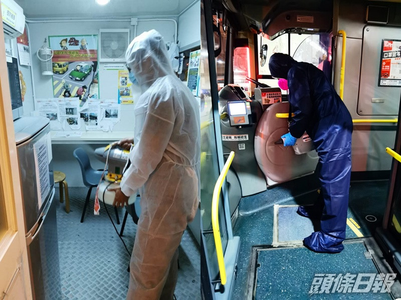 九巴已安排清潔工進行徹底清潔及消毒。九巴圖片