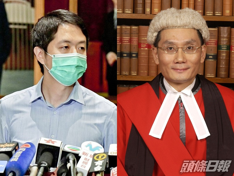 許智峯(左)指,民主黨將在委任張舉能(右)議案投棄權票。資料圖片