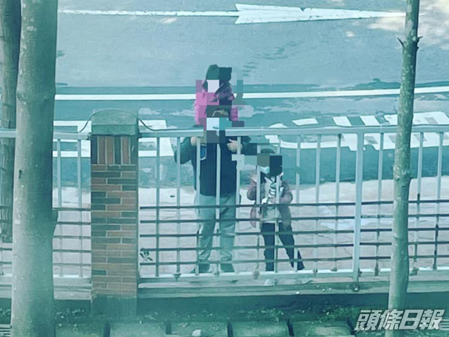 台灣護士媽媽突被通知需隔離,與家人隔窗對望。(網圖)
