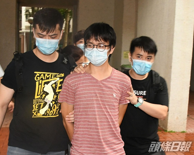 呂世瑜當日被警方拘捕帶回警署。資料圖片