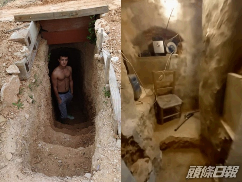 Andres與自己掘成的地下室。AP