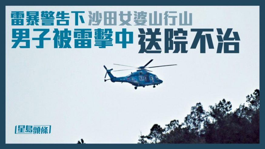 政府飛行服務隊直升機救起事主，送東區醫院搶救。資料圖片