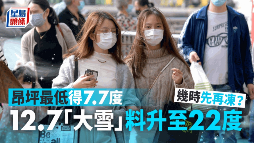 天文台表示多區早上溫度跌至14度或以下。資料圖片