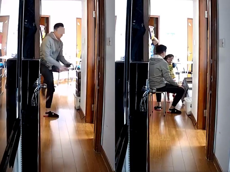 男子不斷指罵男童,又指責他「搞亂個社會」。網上影片截圖