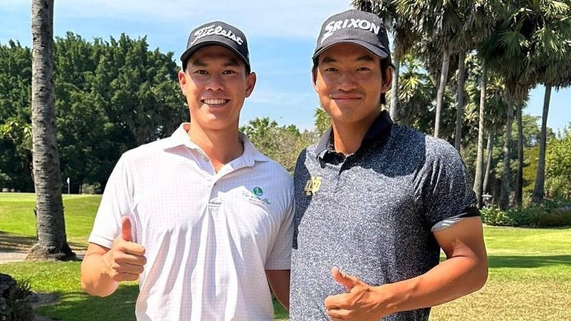 張雄熙(左)和許龍一。 香港高爾夫球總會圖片