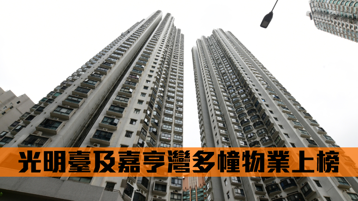 光明臺及嘉亨灣多幢物業上榜