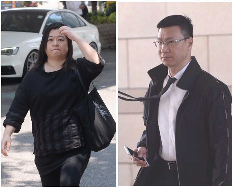 警長妻子(左)亦出庭作供,被告張家輝(右)。